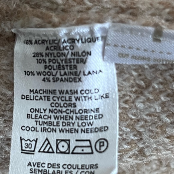 Loft Plaid Tan and White Women's Sweater L - Picture 5 of 8